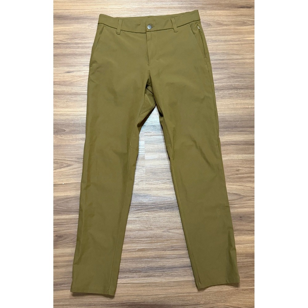Lululemon Commission Pant Slim Warpstreme Olive Green Men Sz 29x32 (LM5985S)